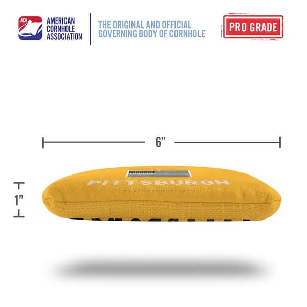 Pittsburgh Football Yellow Dual Sided Cornhole Bags