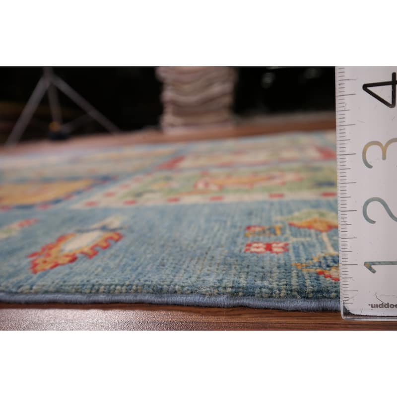 Garden Design Kazak Oriental Area Rug Handmade Wool Carpet - 4'3" x 6'2"
