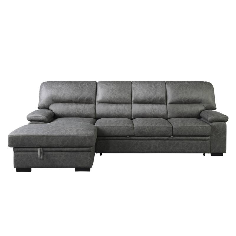 Apollo Sectional Sofa Chaise, Left Chaise - Dark Grey