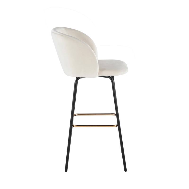 Silver Orchid Harding 30" Fixed-Height Swivel Bar Stool with Metal Legs (Set of 2)