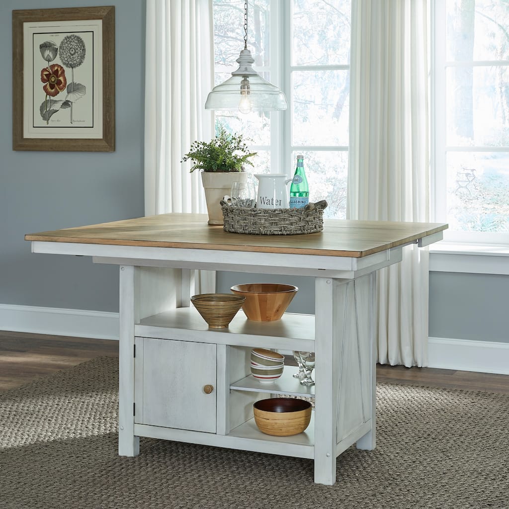 Lindsey Farm Weathered White & Sandstone Kitchen Island