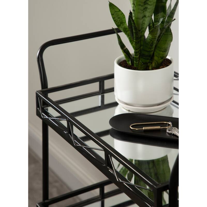 Kate and Laurel Ketia Metal and Glass 3-tiered Tray Bar Cart