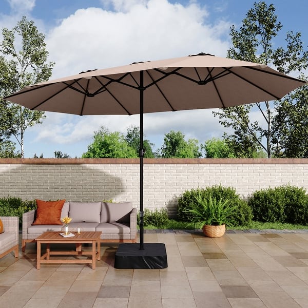 MAISON ARTS 15ft Double-Sided Patio Extra Large Twin Umbrella with Base  Included - On Sale - Bed Bath & Beyond - 31058349