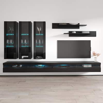 Fly E3 35TV Wall Mounted Floating Modern Entertainment Center