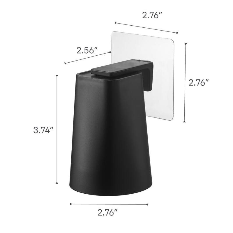 Yamazaki Home Traceless Adhesive Magnetic Cup, ABS Plastic, 200ml - L 2.76 x W 2.76 x H 3.74 inches