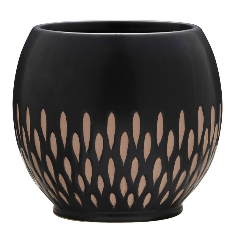 Southern Patio Ava Brown Ceramic 6.1-inch Planter