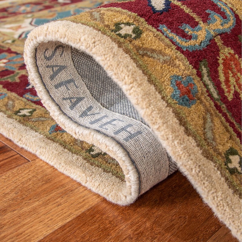 SAFAVIEH Handmade Heritage Harmony Stripe Traditional Oriental Wool Rug