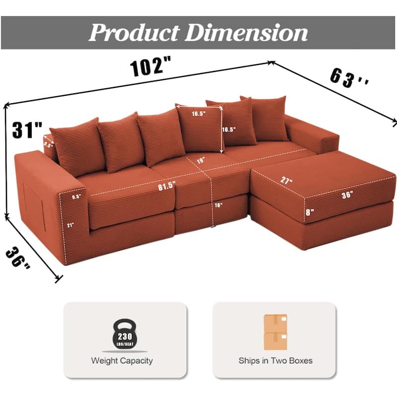 10-in-1 Convertible Sofa Sectional