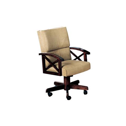 Upholstered Arm Game Chair , Brown - 38 H x 23 W x 27 L Inches