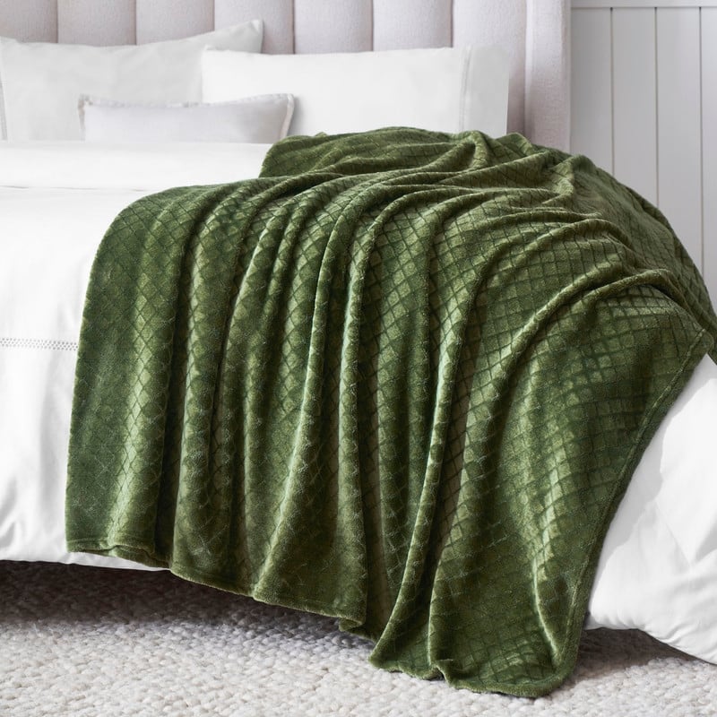 Superior Alaska Quilted Diamond Plush Fleece Blanket For Couch or Bed