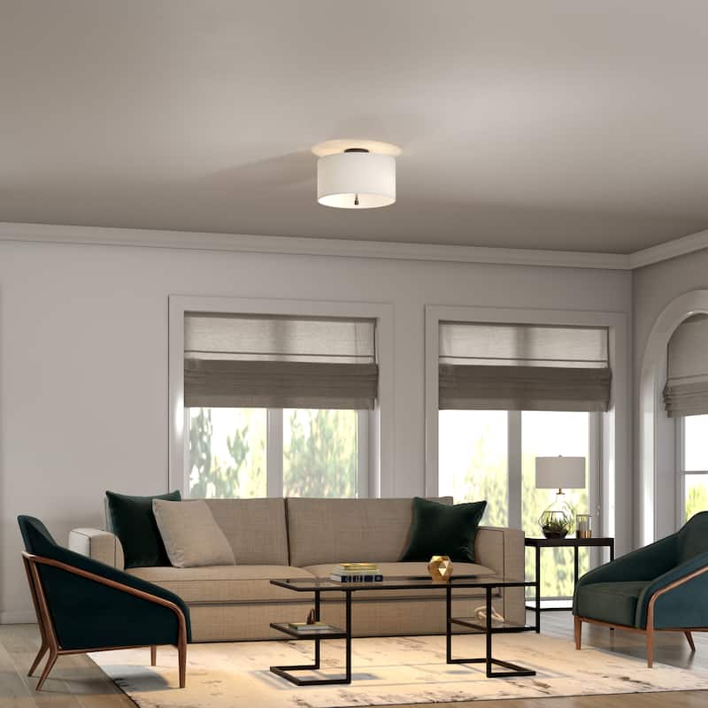 Ellis Flush Mount with Fabric Shade