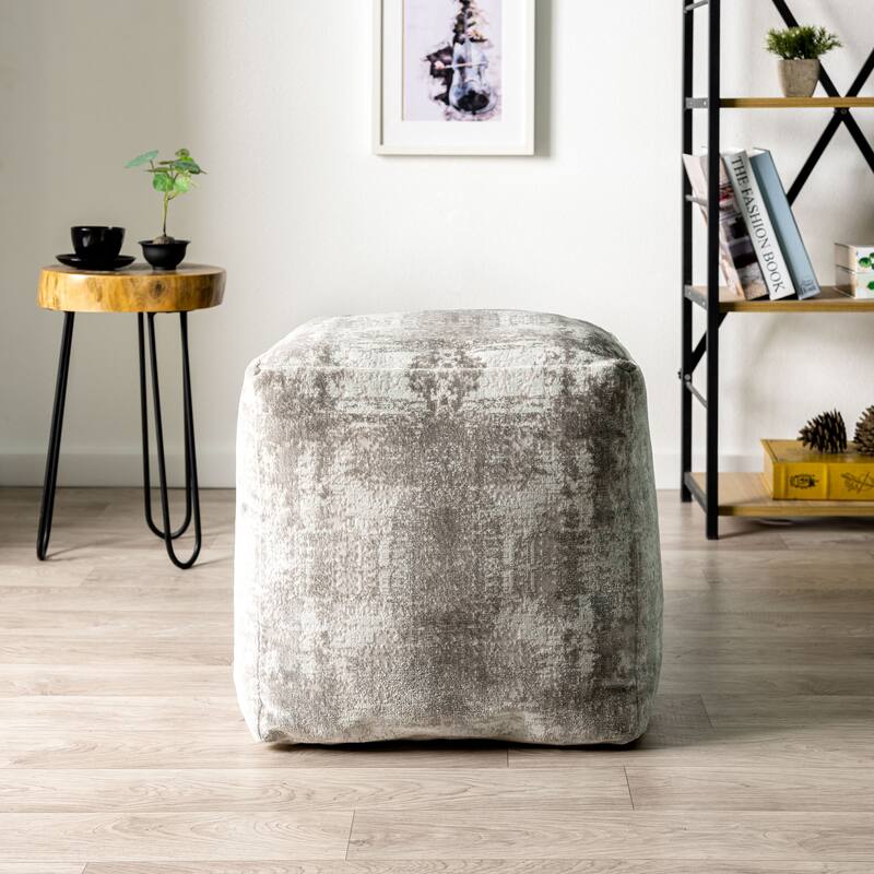 Sevita Modern Abstract Polyester Blend Pouf