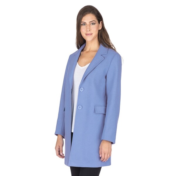 Haute Edition Women's Single Breasted Wool Blend Peacoat Winter Jacket. Opens flyout.