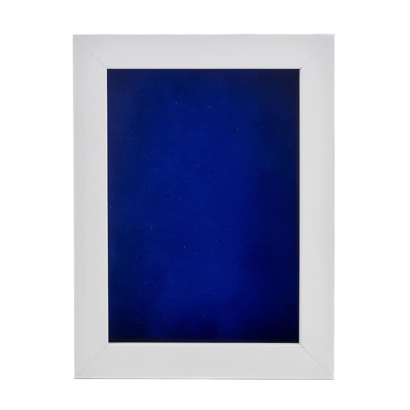 9x12 Shadow Box Frame White Wood | With a 3/4" Usable Display Depth | Includes a Royal Blue Real Suede Texture Acid-Free Backing