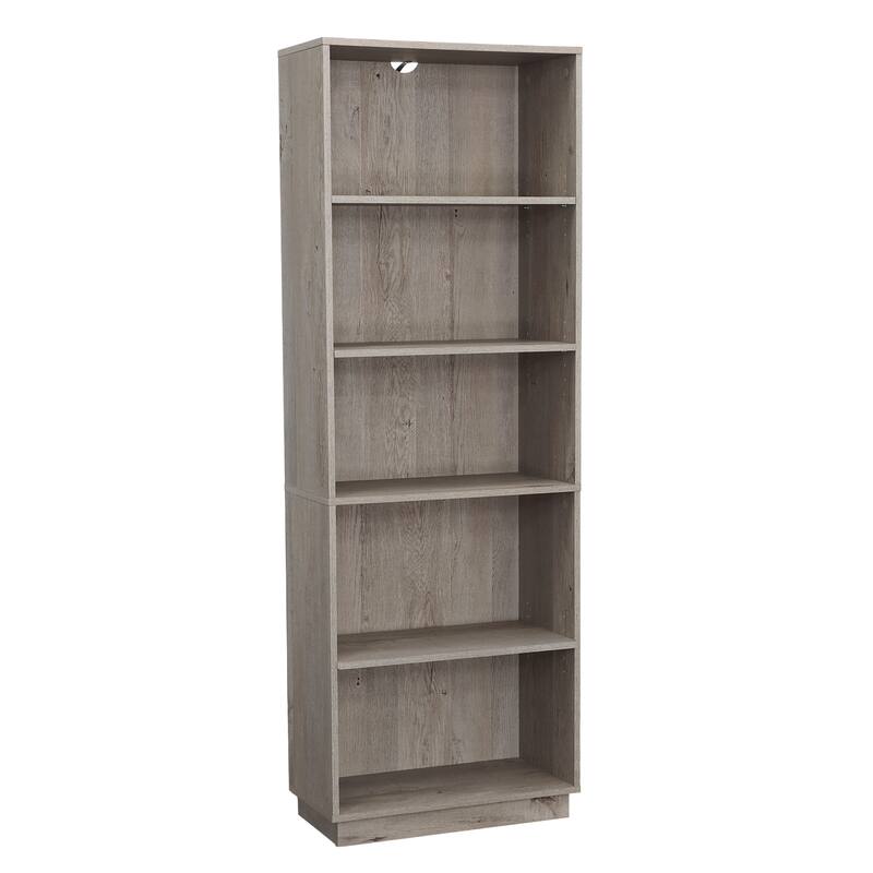 Brown Tall Storage Cabinet Bookcase with 3 Adjustable Shelves 67 Inch High Organizer - Brown