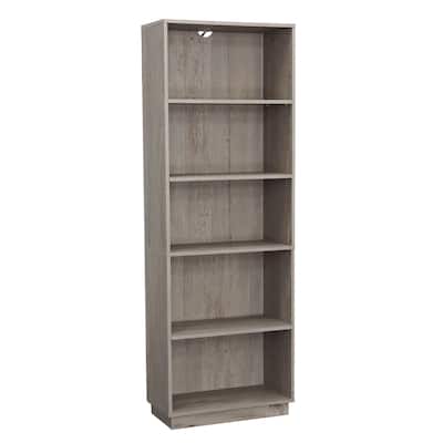 Brown Tall Storage Cabinet Bookcase with 3 Adjustable Shelves 67 Inch High Organizer