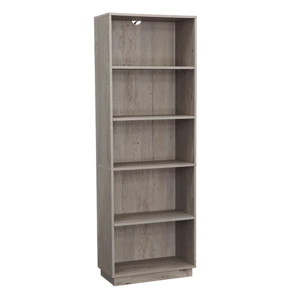 Brown Tall Storage Cabinet Bookcase with 3 Adjustable Shelves 67 Inch High Organizer