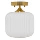 preview thumbnail 14 of 16, River of Goods Ignace Brushed Gold Metal 10.25-Inch Ceiling Light with Frosted White Glass Globe Shade