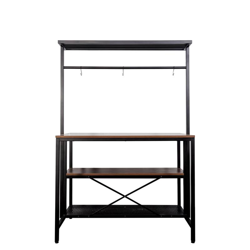 3 Tier Kitchen Island, Microwave Stand Oven Shelf with Storage