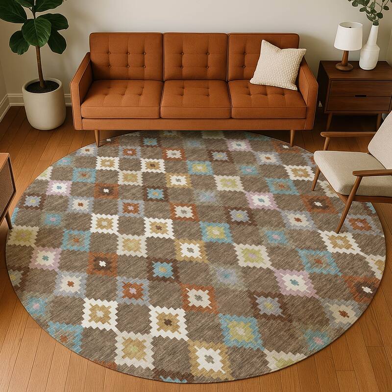 Machine Washable Indoor/ Outdoor Global Ahmet Chantille Rug