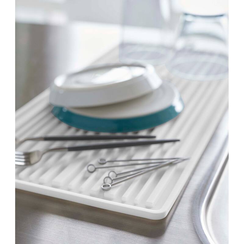 Yamazaki Home Roll-Up Dish Drying Mat, Silicone - L 8.58 x W x H 0.24 inches