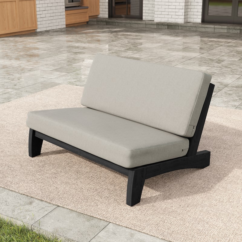 Outdoor Patio Furniture Acacia Wood Club Chair Set with All-Weather Cushions