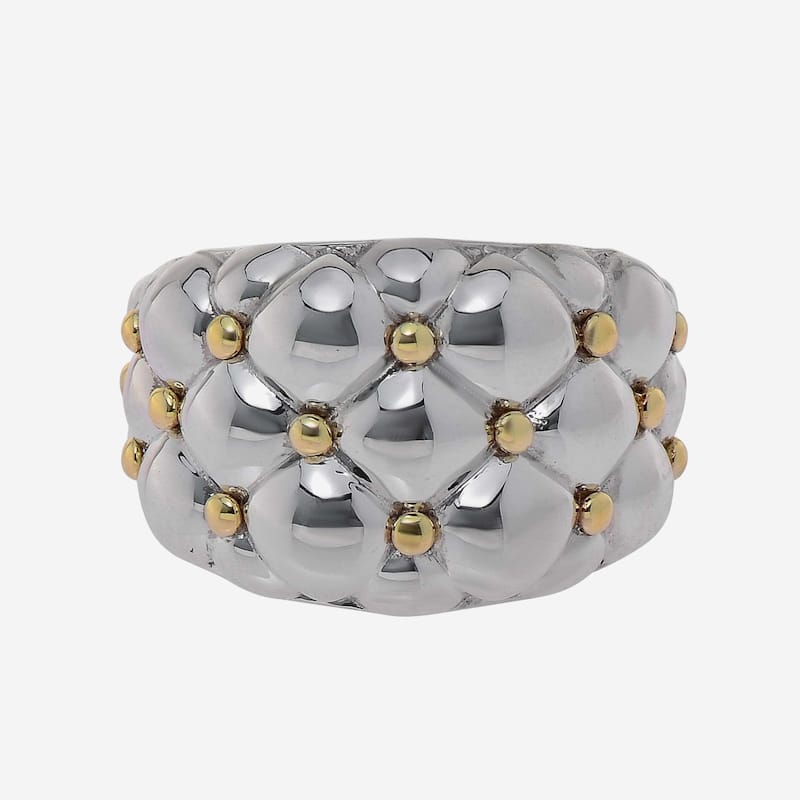 Charles Krypell Sterling Silver and 18K Yellow Gold Band Ring Sz. 6.5