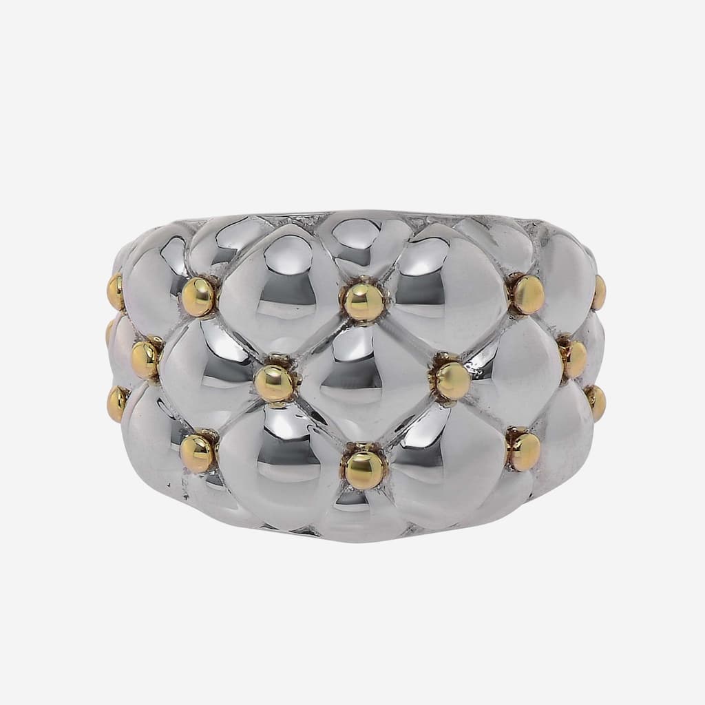 Charles Krypell Sterling Silver and 18K Yellow Gold Band Ring Sz. 6.5