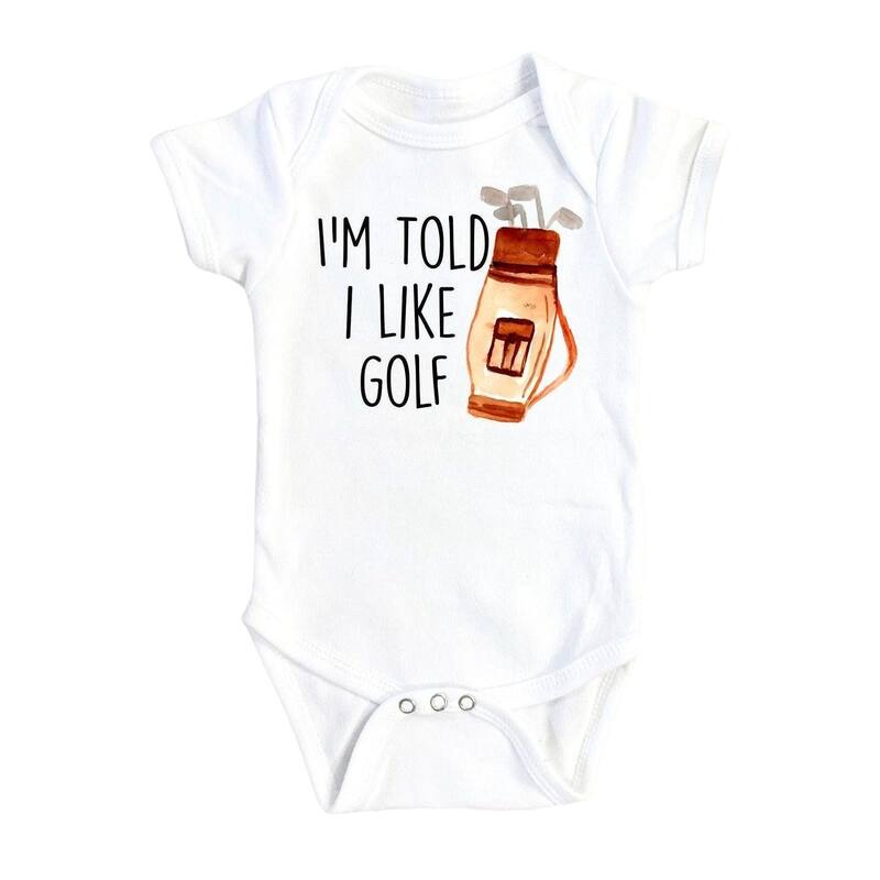 Golf Bag Love - Baby Boy Girl Clothes Infant Bodysuit Funny Cute Newborn - White - 6-9M