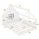 preview thumbnail 4 of 8, Rustic Full Size Wood Kids House Bed with Window and Fence, White