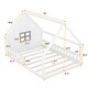 preview thumbnail 4 of 10, White Full Pine House Bed with Fence