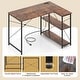 preview thumbnail 29 of 31, Costway L-Shaped Computer Desk with Power Outlets Adjustable shelf
