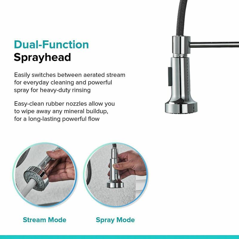 Single Handle Pull-down Kitchen Faucet with Deck Plate Matte Black