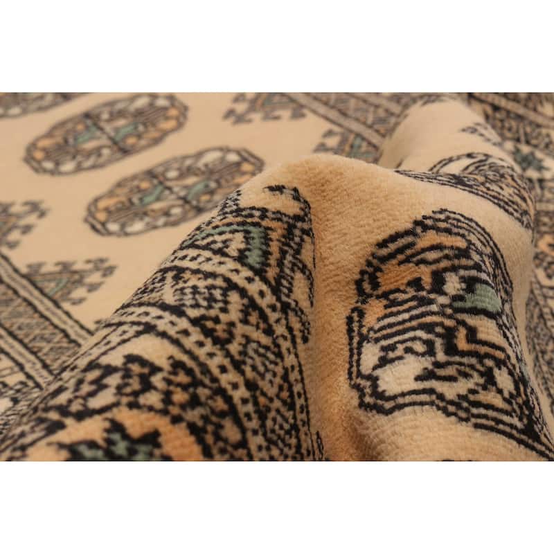 ECARPETGALLERY Hand-knotted Peshawar Bokhara Beige Wool Rug - 2'6 x 10'0