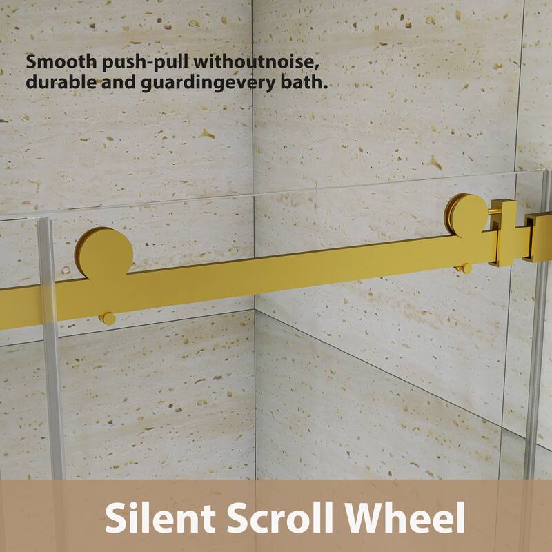 60" x 76" Sliding Frameless Shower Door - 60'' x 0.38'' x 76''