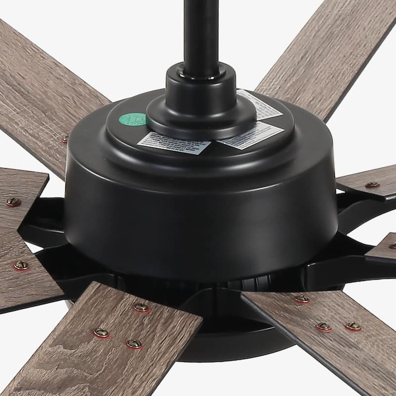 65" Farmhouse Gold Plywood Indoor Large Ceiling Fan with Light and Remote