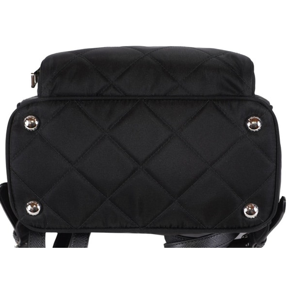 Shop Prada 1bz066 Zaino Black Quilted Tessuto Nylon Backpack