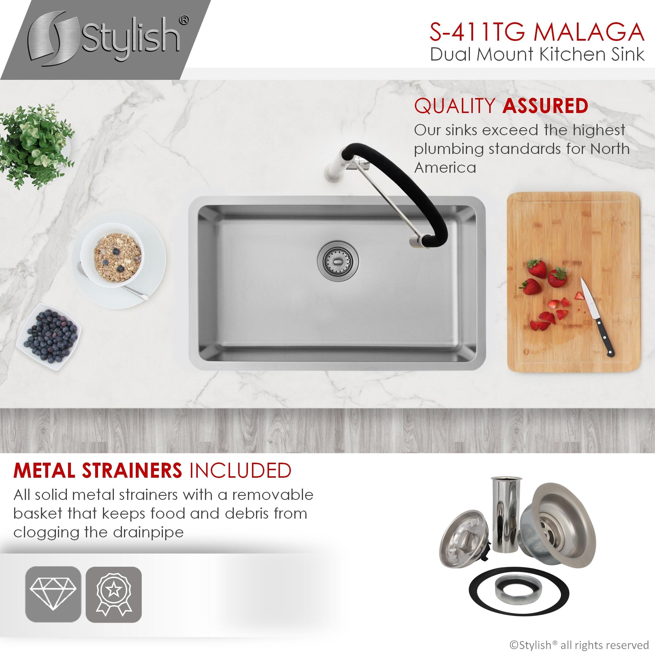 29 5 8 L X 17 3 4 W Undermount Or Drop In Stainless Steel Single Bowl Kitchen Sink 18 Gauge Overstock 32053632