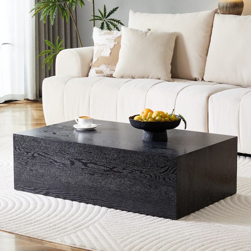 Wood Grain MDF Coffee Table - Luxurious Design, Perfect Living Room Accent.Fashion texture design coffee table - Black