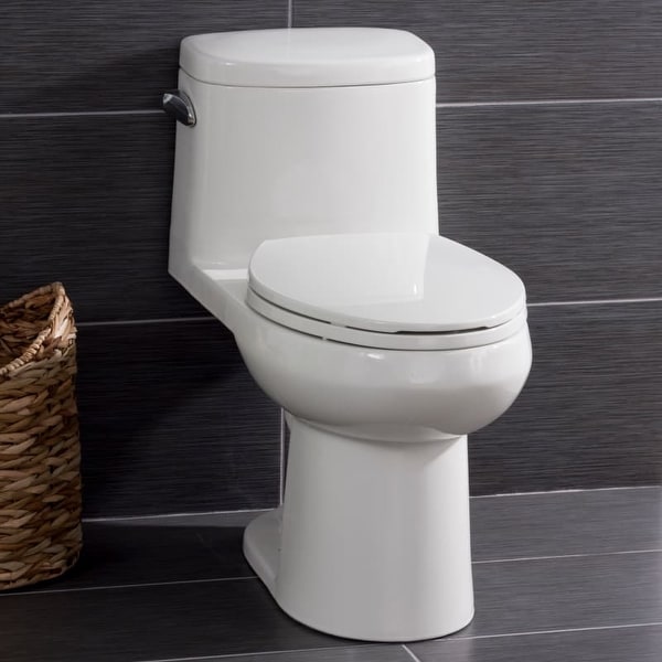 Miseno MNO120C One-Piece High-Efficiency Elongated ADA Height Toilet with Slow Close Seat, Decorative Trip Lever, and Wax Ring