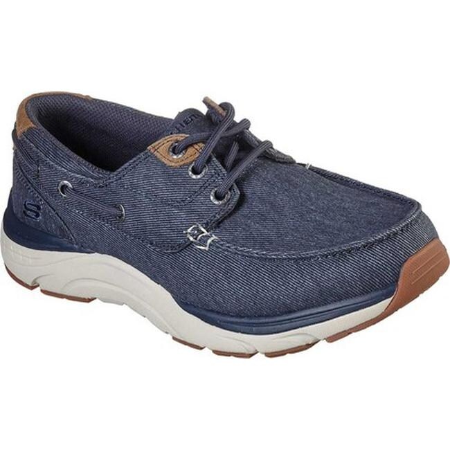 skechers men's canvas boat shoes