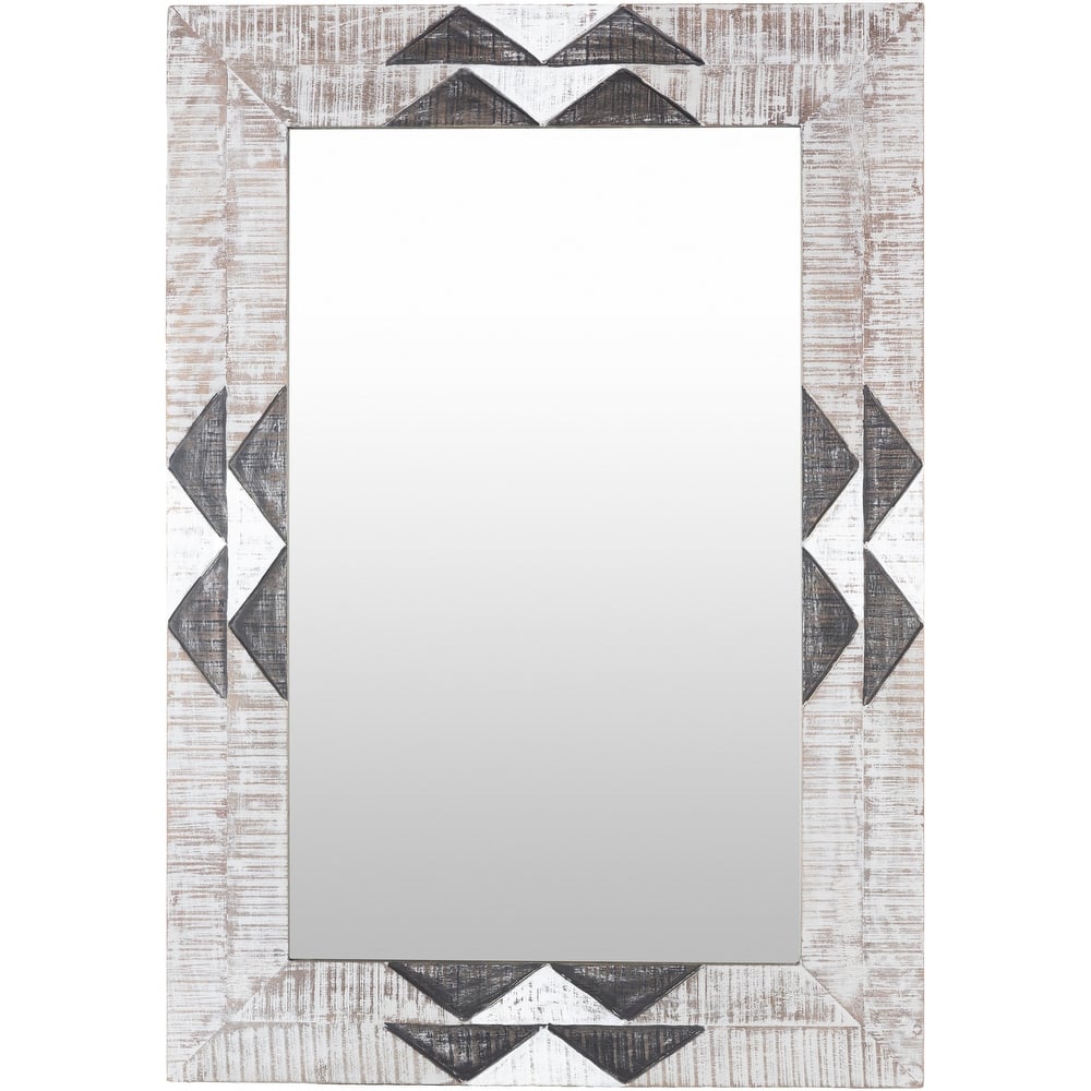 Norah Textured Bohemian Wood Mirror - 40"H x 28"W