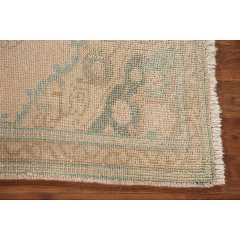 Hand Knotted Oriental 100% Wool Carpet Traditional Medallion Peach Tabriz Area Rug - 4' 8'' X 3' 2''