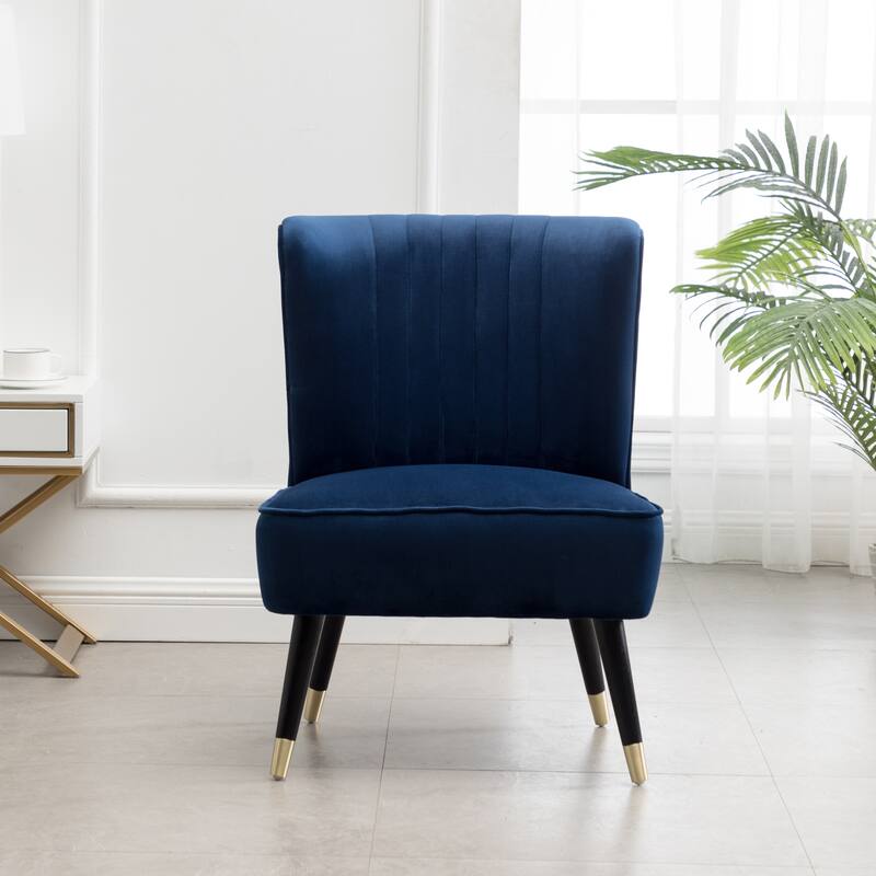 Contemporary Velvet Upholstered Accent Chair