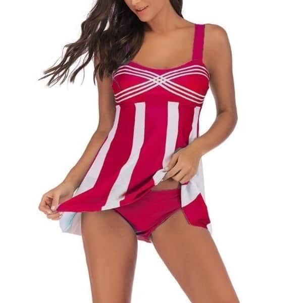 Shop Women One Piece Swimdress Tummy Control Swim Dress Swimwear