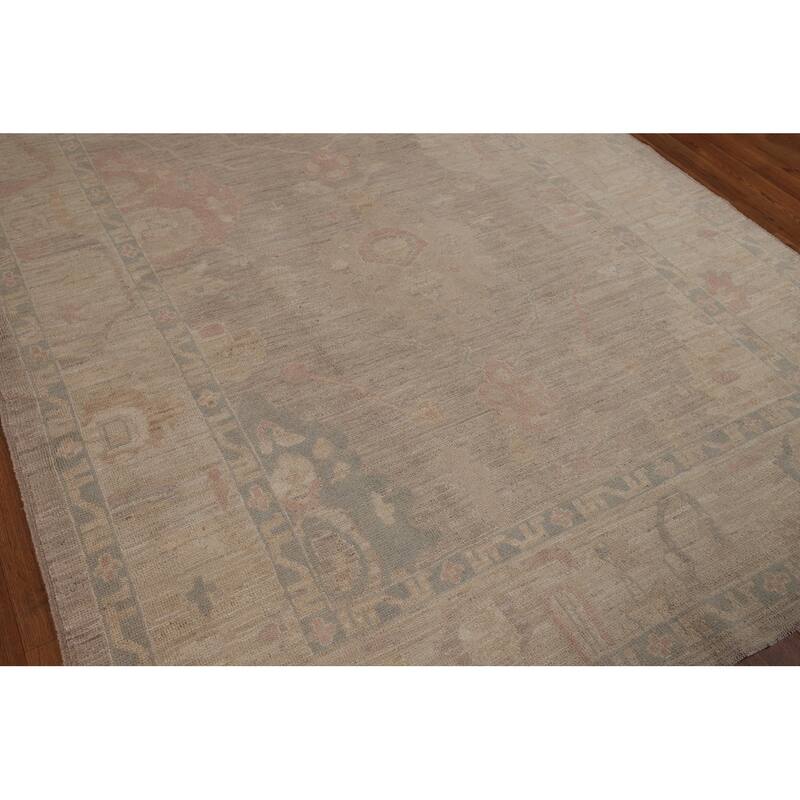 Earth Tone Oushak Vegetable Dye Area Rug Handmade Wool Carpet - 6'0"x 9'0"