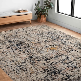 Alexander Home Reese Vintage Medallion Distressed Area Rug
