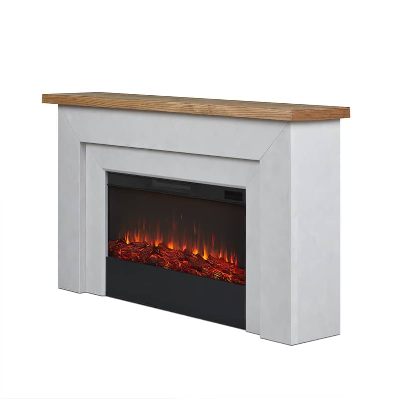 Malie Electric Fireplace Mantel in Venetian Gray by Real Flame