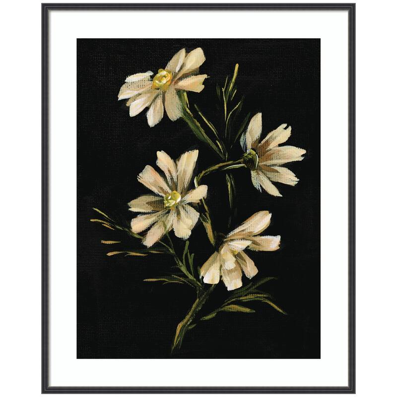 Kate and Laurel Framed Art Moody Floral 4 by Annie Quigley - 33x41 - Black