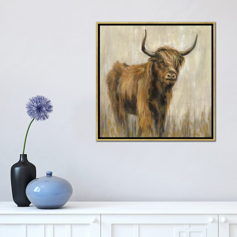 iCanvas "Highland Mountain Cow" by Silvia Vassileva Framed